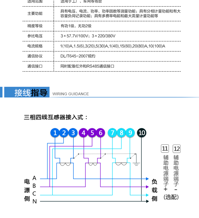 可選功能計(jì)量方式可按用戶需要進(jìn)行各種設(shè)置?？蛇x的費(fèi)率數(shù)、時(shí)段數(shù)、時(shí)區(qū)數(shù)、節(jié)假日及備用時(shí)段功能。可選配第二路獨(dú)立的RS485或RS232。可選的全失壓檢測功能?？蛇x配遙控器，方便遙控操作。各種擴(kuò)展規(guī)約可選?！た蛇x的通斷電控制功能?？蛇x的實(shí)時(shí)時(shí)鐘、歷史數(shù)據(jù)、事件記錄功能。各種擴(kuò)展規(guī)約可選。